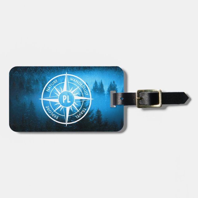 Komprimerad stjärnornas emblem monogram dimma i gr bagagebricka (Horisontell Framsida)