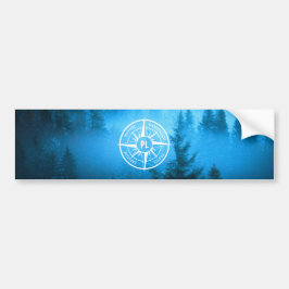 Komprimerad stjärnornas emblem monogram dimma i gr bildekal