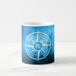 Komprimerad stjärnornas emblem monogram dimma i gr kaffemugg