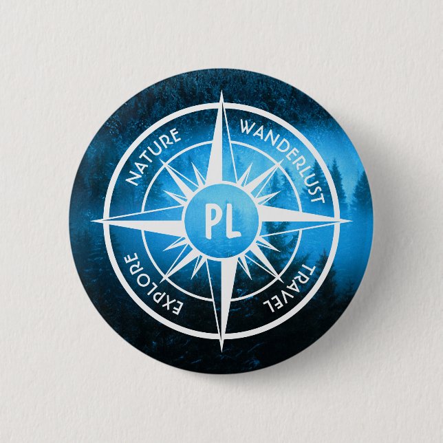 Komprimerad stjärnornas emblem monogram dimma i gr knapp (Framsida)