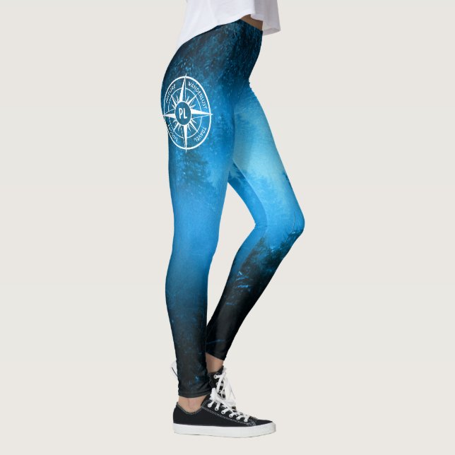 Komprimerad stjärnornas emblem monogram dimma i gr leggings (Höger)