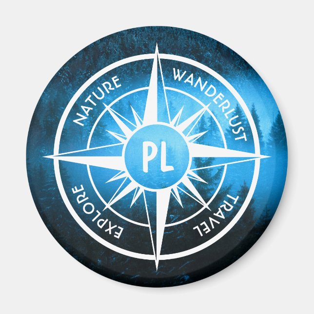 Komprimerad stjärnornas emblem monogram dimma i gr magnet (Framsidan)