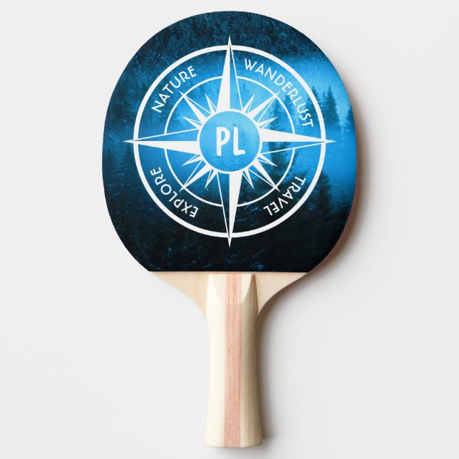 Komprimerad stjärnornas emblem monogram dimma i gr pingisracket (Framsidan)