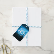 Komprimerad stjärnornas emblem monogram dimma i gr