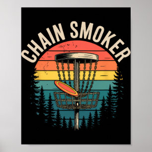 Kompulsiv rökare Roligt Disc Golf Träd Kedjor Fris Poster