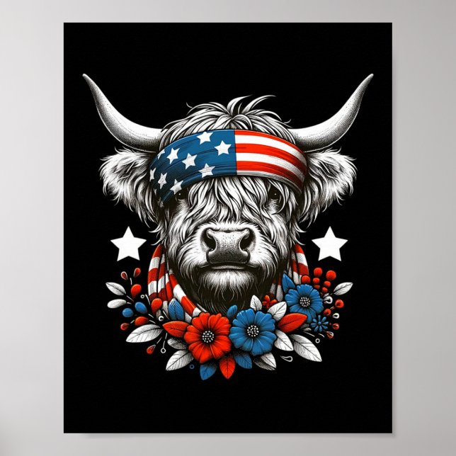 Kon 4:e juli amerikanska Flagga Independence day Poster (Framsidan)