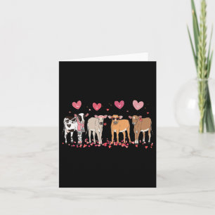 Kon Älskare Valentine Cute Cow Valentines day för  Kort