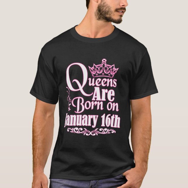 Kön är född 16 januari t shirt (Framsida)