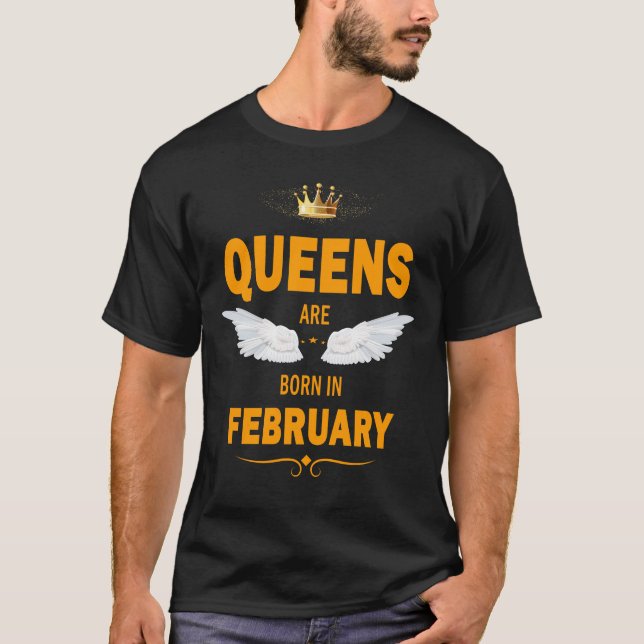 Kön är född i februari t shirt (Framsida)