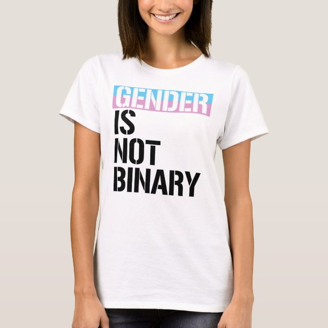 Kön är inte binärt t shirt (Framsida)