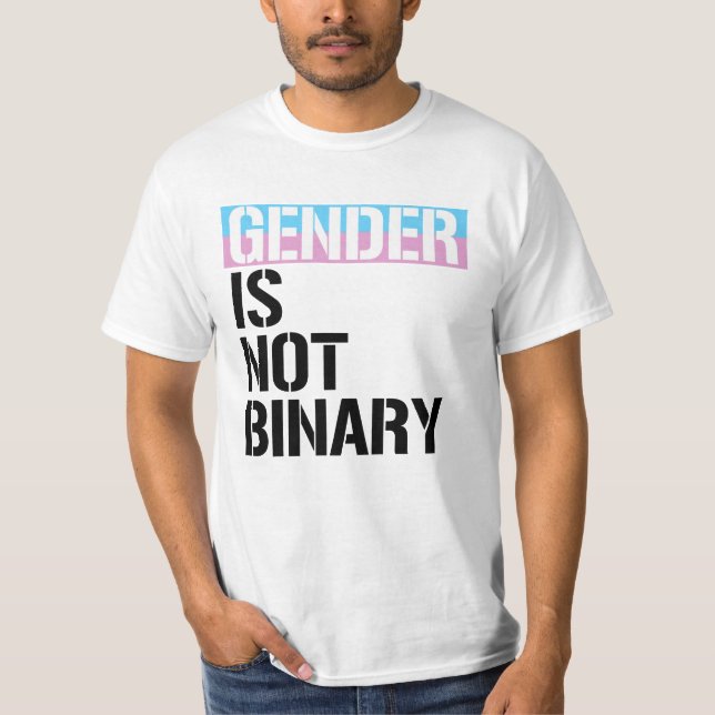 Kön är inte binärt t shirt (Framsida)