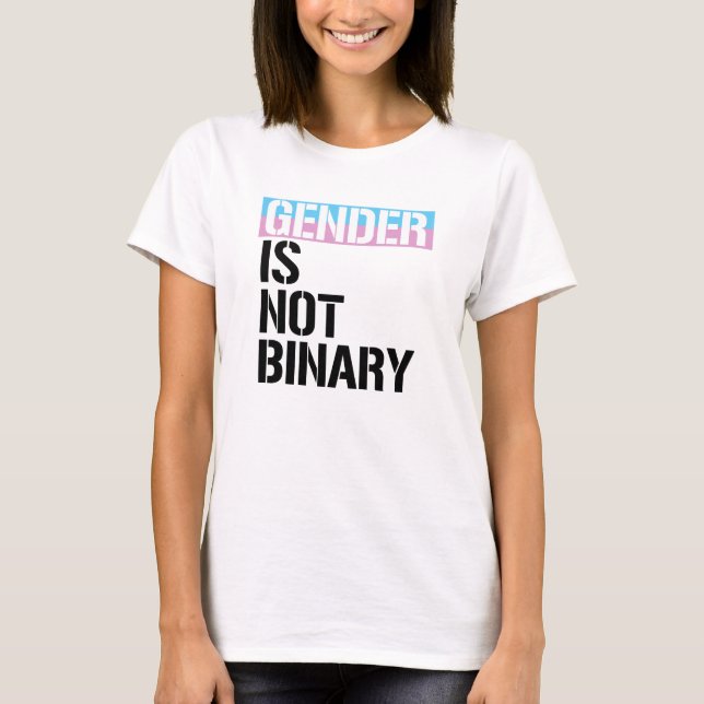 Kön är inte binärt t shirt (Framsida)