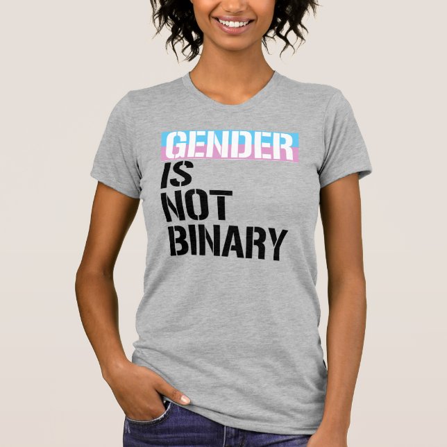 Kön är inte binärt t shirt (Framsida)