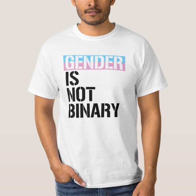 Kön är inte binärt t shirt (Framsida)