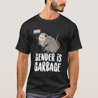 Kön är skräpfyndig opossum-transsexuell stolthet t shirt