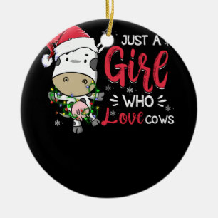 Kon, bara en flicka som i Kärlek ger en slaktare a Julgransprydnad Keramik