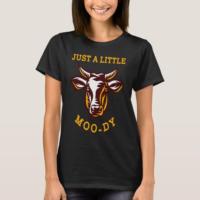 Kon bara lite Moo dy Funny Cow T Cow Älskare Shirt (Framsida)