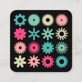 Kon - Färg på Black Fyrkantigt Visitkort