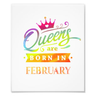 Kön föds i februari Birthday Gift Fototryck