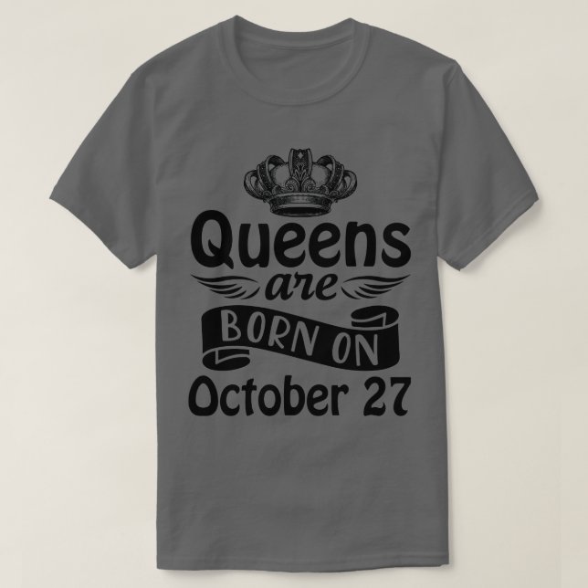 Kön föds upp den 27 oktober Grattis på födelsedage T Shirt (Design framsida)