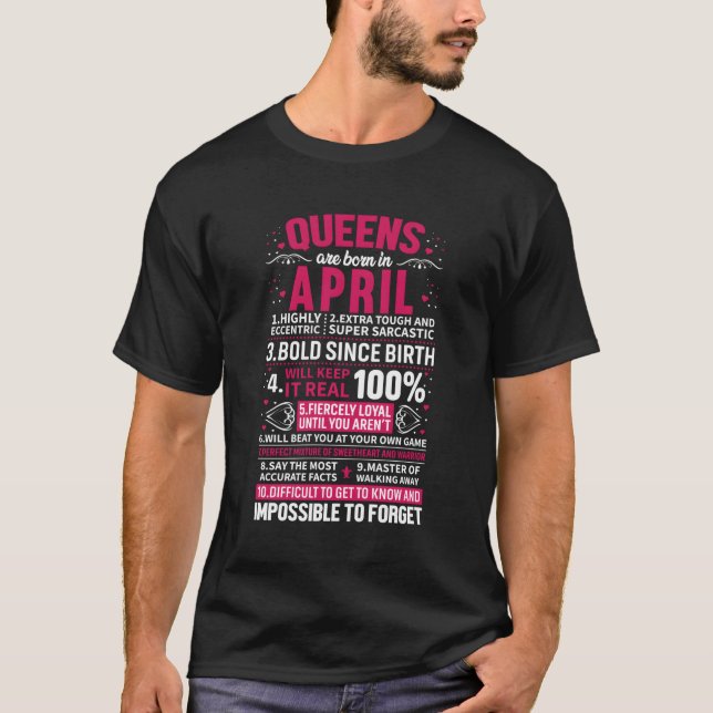 Kön föds upp i april t shirt (Framsida)