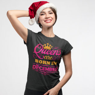 Kön föds upp i december Faux Glitter födelsedag T Shirt