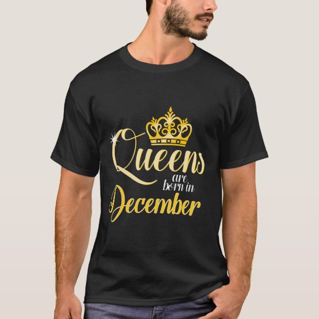 Kön föds upp i december Kvinnor födelsedag Långa l T Shirt (Framsida)
