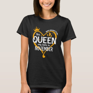 Kön föds upp i november på födelsedagen för flicka t shirt