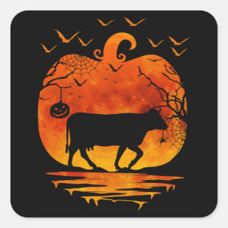 KON HALLOWEEN DRÄKT PUMPA HÖST SÄSONG FYRKANTIGT KLISTERMÄRKE