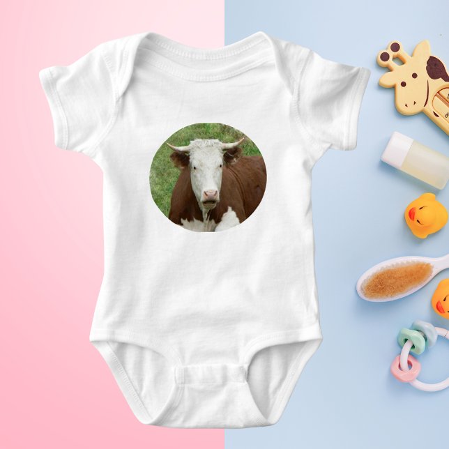 Kon i Baby-brödfärgen Grass Cameo Tee (Cow in the Grass Cameo Baby Body Shirt)