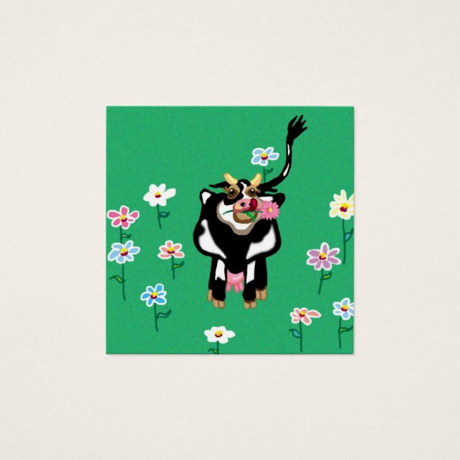 Kon i en blomma fyrkantigt visitkort (Framsida)