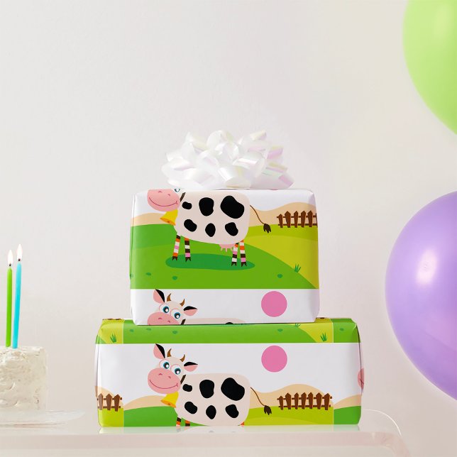 Kon i en Papper för insvällning i Fält Presentpapper (Skapare uppladdad)