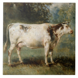 Kon i ett landskap på landsbygden (husdjur) kakelplatta