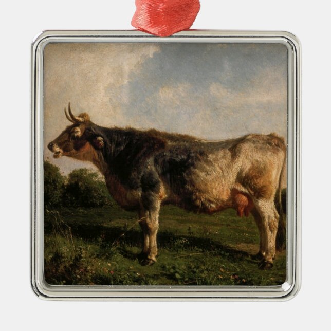 Kon i Fält (husdjur) (av Filippo Palizzi) Julgransprydnad Metall (Framsidan)