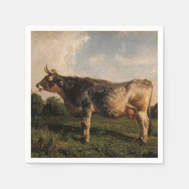 Kon i Fält (husdjur) (av Filippo Palizzi) Pappersservett (Framsidan)