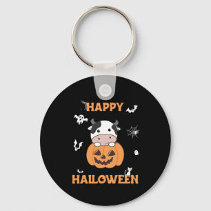 Kon i Pumpkin Cute Cows Happy halloween Nyckelring