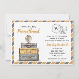Kön - inbjudan till Neutral Travel Baby Shower