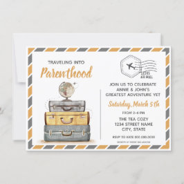 Kön - inbjudan till Neutral Travel Baby Shower