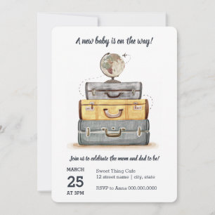 Kön - inbjudan till Neutral Travel Baby Shower
