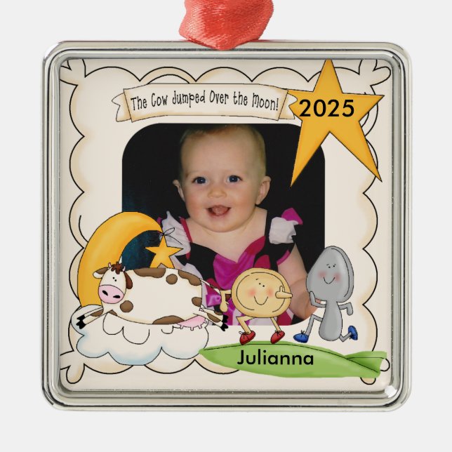 Kon klumpade över Måne Keepsakes ornament (Framsidan)