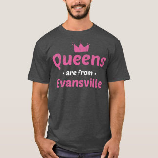 Kön kommer från Evansville Indiana Hometown i Hom T Shirt