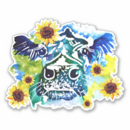 Kon med Anpassningsbar av solblommor Klistermärken