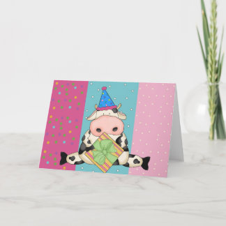 Kon med gift-födelsedagskort kort