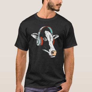 Kon med hörlurar Musik Fläkt Retro Audiophile T Shirt