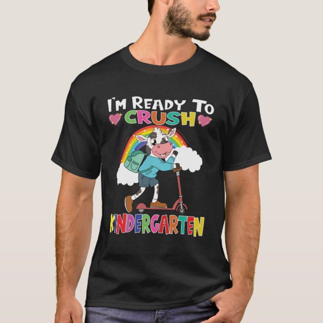 Kon med Scooter är jag Redo att krossa Kindergarte T Shirt (Framsida)