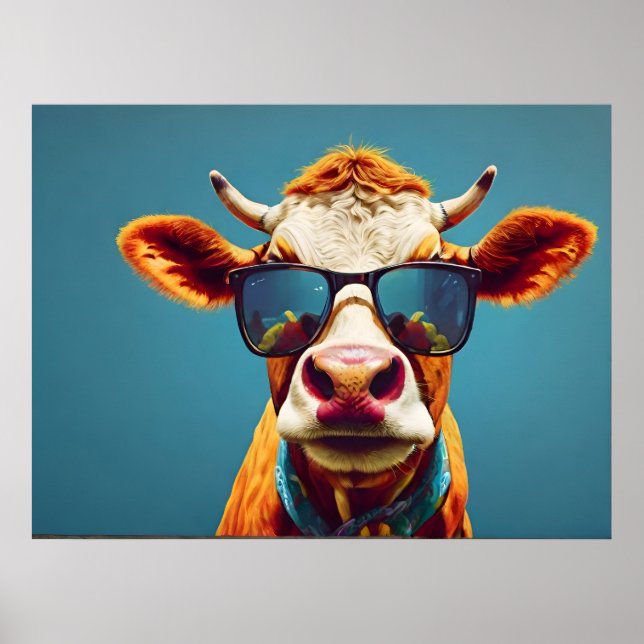 Kon med solglasögon poster (Framsidan)