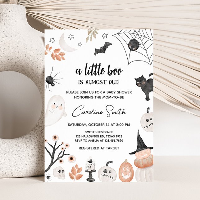 Kön Neutral A Little Boo Baby Shower Inbjudningar (Spooky Fall Baby Shower Invitation)