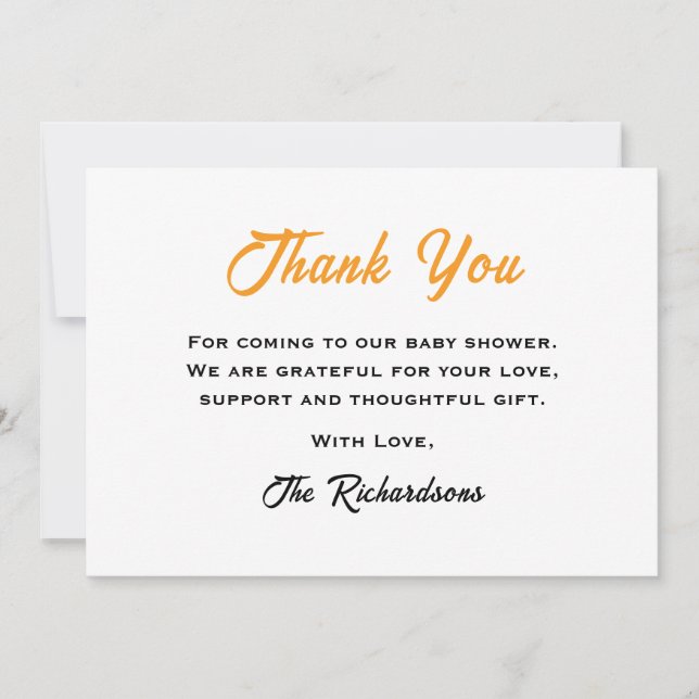 Kön Neutral A Little Cutie Citrus Baby Shower Tack Kort (Framsida)