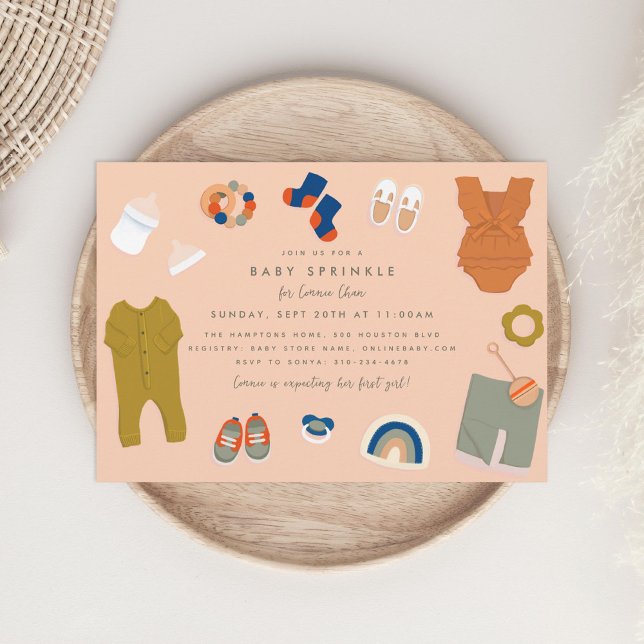 Kön Neutral Baby-presenter Baby Sprinkle Shower Inbjudningar (Skapare uppladdad)