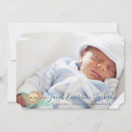 Kön Neutral Baby Sloth Baby Fotomeddelande Meddelande